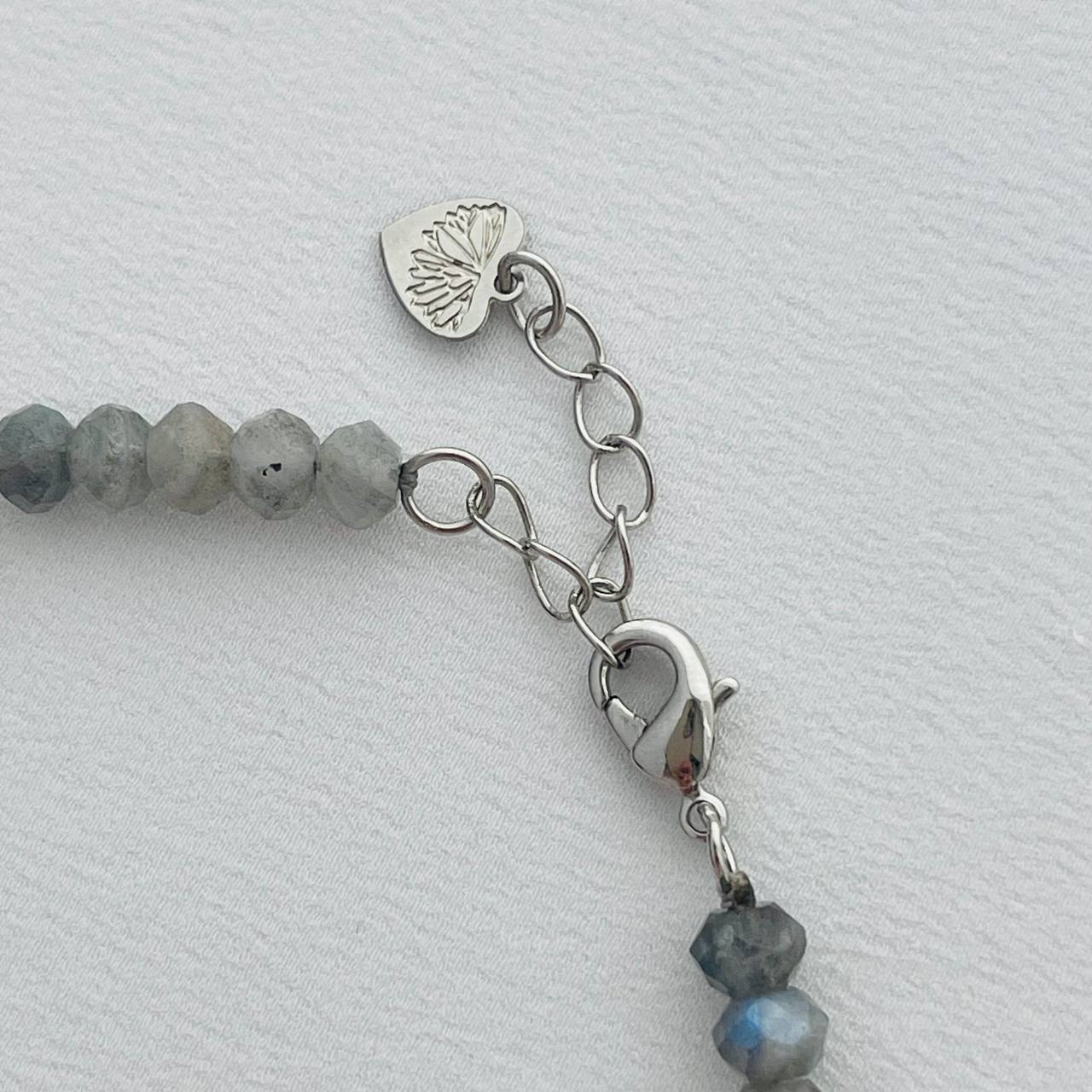 Радуга Самоцветов Браслет из Лабрадора и Лунного камня огранка (Мадагаскар/Индия)