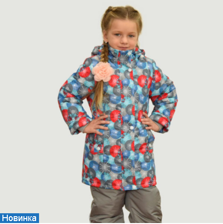 Удлиненная зимняя куртка для девочки ЗУ68 , цвет снежинки