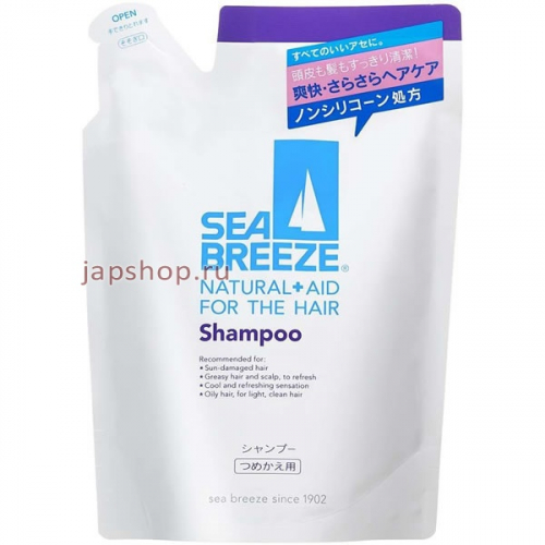 Shiseido Sea Breeze Шампунь для жирной кожи головы и всех типов волос, мягкая упаковка, 400 мл (4901872895205)