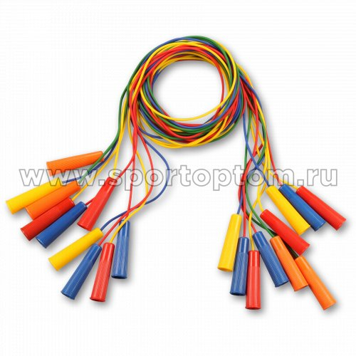 10 шт. Скакалка резиновый цветной шнур пластиковые ручки KO-205