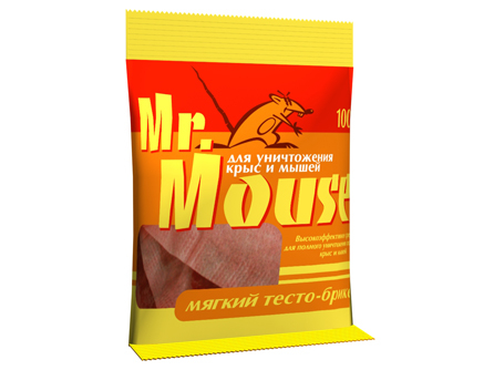 Приманка для грызунов MR.MOUSE 100гр тесто-брикет М-969 (50/1)