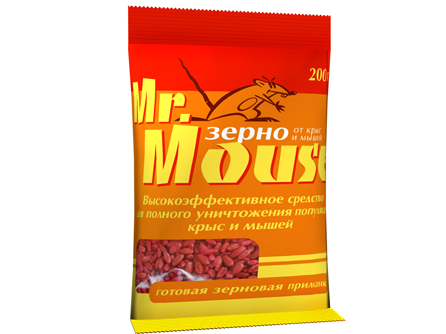 Приманка для грызунов MR.MOUSE 200г зерно М-938 (30/1)