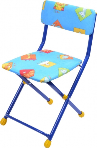 Детский стул Синий Зверята, мягкий СТУ1