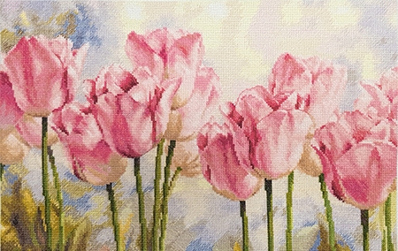 Розовые тюльпаны 40х27 см