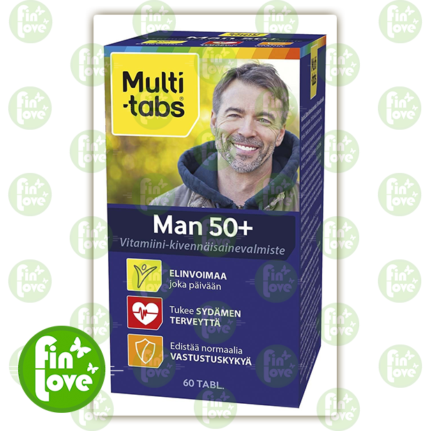 Multi Tabs man 50+ из Финляндии. Финские витамины для мужчин 50+. Multi Tabs 50 плюс. Мультитабс Финляндия 50+.