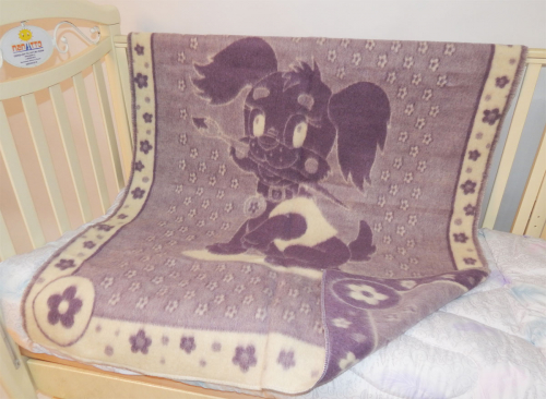 Одеяло полушерстяное жаккардовое 100х140см Сиреневый