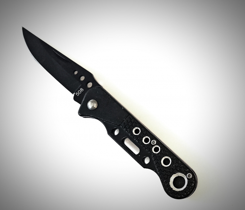 Нож Pocket Knife складной, 145мм,  длина клинка 65мм, нерж. сталь, цв. черный (508)