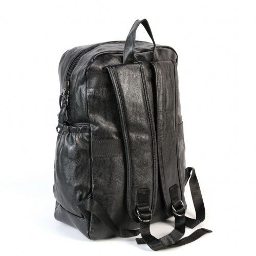 Мужской дорожный рюкзак из эко кожи 0939 Блек