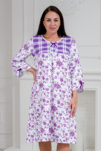 Ночная сорочка женская из футера Эмма фиолетовый