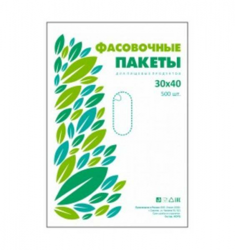 Фасовочный пакет ПНД 30*40 8 мкм евроблок (условно 500 шт) Весна
