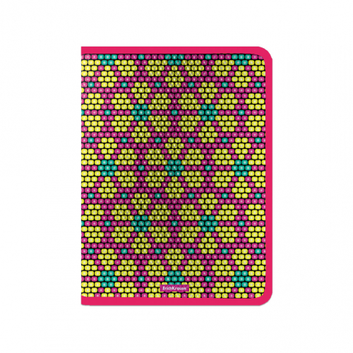 180р. 250р.Папка для тетрадей на молнии пластиковая ErichKrause® Pink&Yellow Beads, А4+ (в пакете по 4 шт.)
