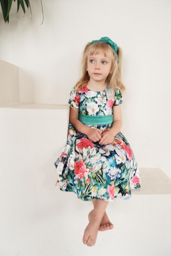 Платье для девочки Энни А22-2 полянка атлас