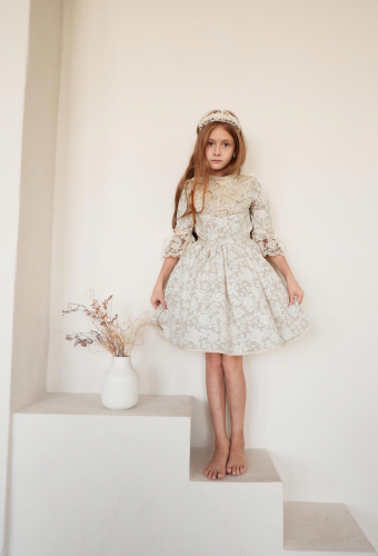 Платье для девочки Луиза Л22-20 лен розочки