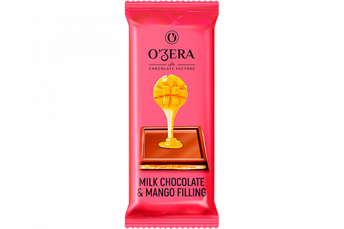 «O'Zera», молочный шоколад Milk & Mango filling с желейной начинкой из манго, 24 г (упаковка 30 шт.)