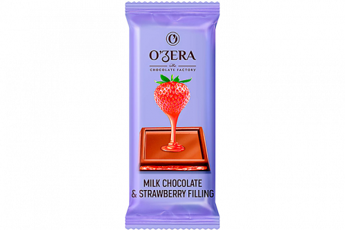 «O'Zera», молочный шоколад с желейной клубничной начинкой Milk & Strawberry filling, 24 г (упаковка 30 шт.)