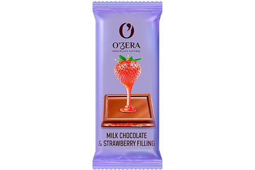 «O'Zera», молочный шоколад с желейной клубничной начинкой Milk & Strawberry filling, 24 г (упаковка 30 шт.)
