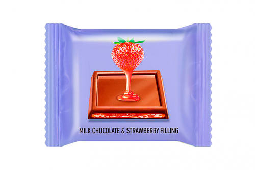 «O'Zera», молочный шоколад с желейной клубничной начинкой Milk & Strawberry filling (коробка 1,2 кг)