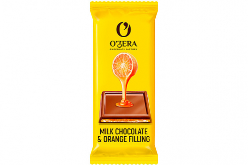 «O'Zera», молочный шоколад Milk & Orange filling с желейной апельсиновой начинкой, 24 г (упаковка 30 шт)