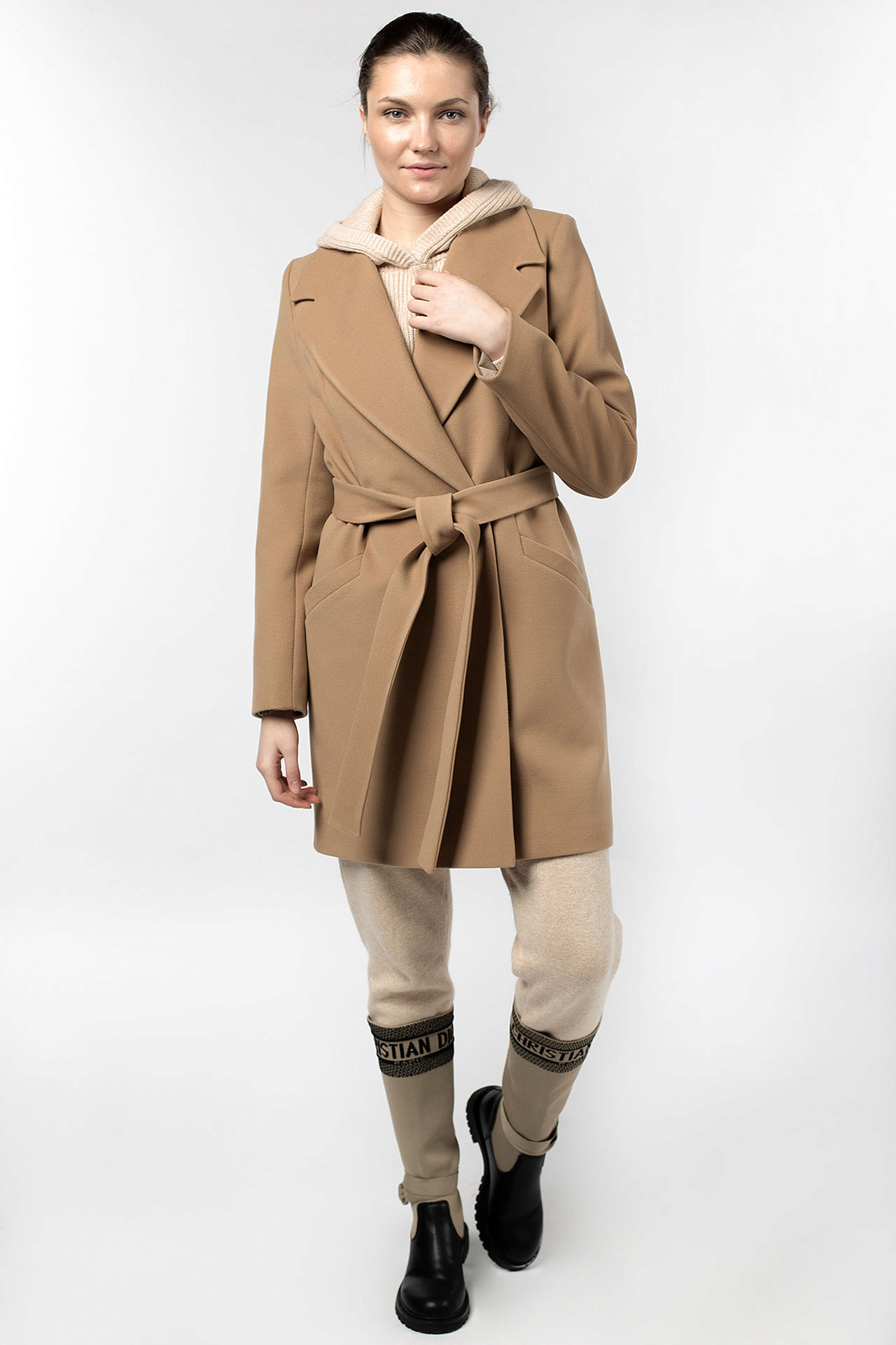 01-10313 Пальто женское демисезонное (пояс)