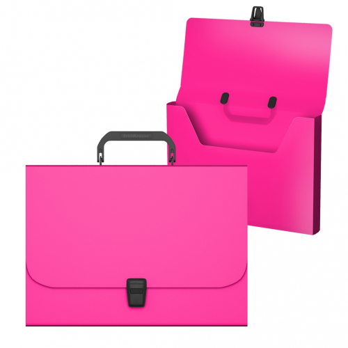 165р. 450р.Портфель пластиковый ErichKrause® Matt Neon, A4, розовый (в пакете по  1шт.)