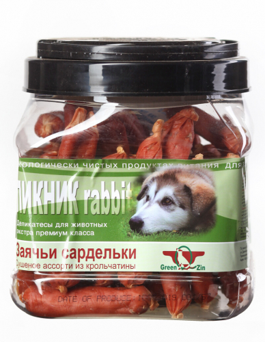 Грин Кьюзин ПИКНИК 2: заячьи сардельки - колбаски с мясом кролика, 750гр
