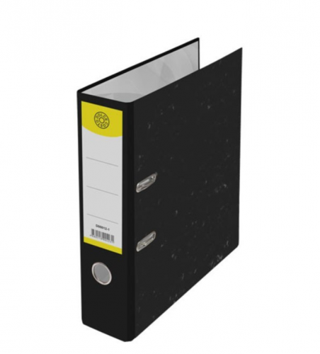 Папка-регистратор 75мм покрытие влагостойкая бумага, с этикеткой, без канта цвет мрамор черный DOLCE COSTO D00012-1 Код товара: 319111