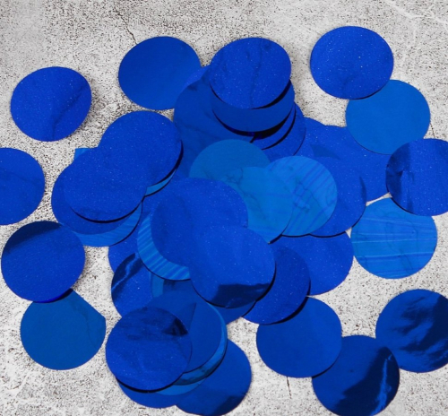 В01502-11 Конфетти круг фольг.синий