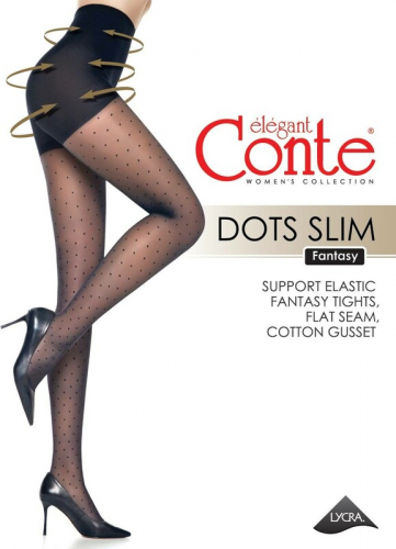 Колготки женские CONTE DOTS SLIM Колготки в точку с утягивающими шортиками