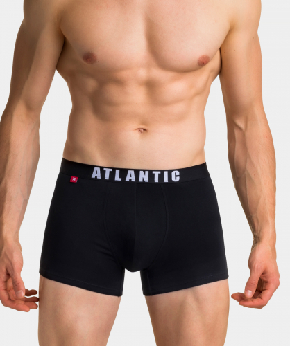 Мужские трусы шорты Atlantic, набор из 3 шт., хлопок, черные, 3MH-011