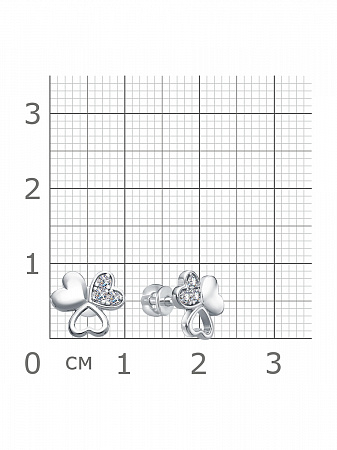 12-1263 Серьги с фианитом родированные серебро 925*
