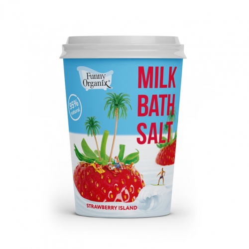 Funny Organix Молочная соль для ванн STRAWBERRY ISLAND 500г