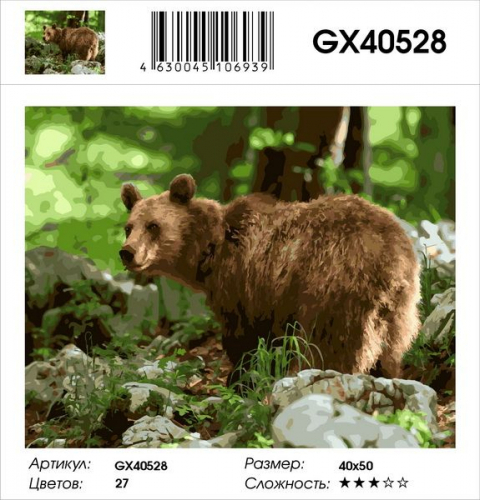 Картина по номерам 40х50 - Медведь в лесу