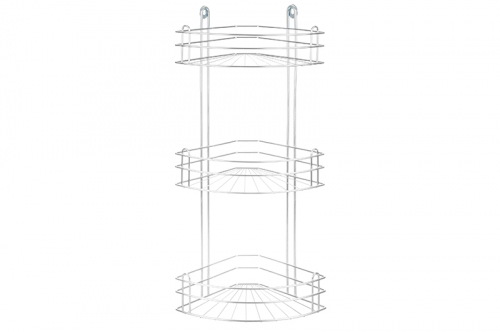 Полка для ванной угловая 3-х ярусная 28,6*18*60 см 