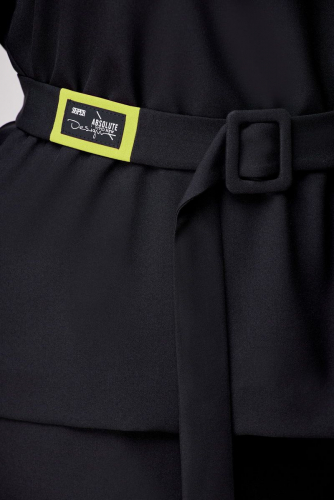 Блуза, юбка 1067/4 черный+лайм