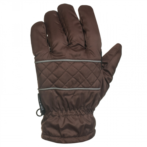 Утепленные коричневые перчатки с черными вставками на ладонях для спецоперации    - не продуваются, не мокнут, запястье с фиксатором №107