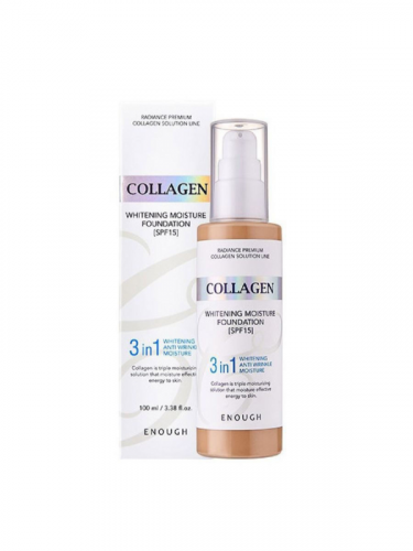 ENOUGH/Увлажняющий тональный крем с коллагеном Collagen 3in1 Whitening Moisture Foundation SPF15 #21. 100 мл.