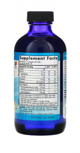 Nordic Naturals, ДГК для детей от 1 до 6 лет, со вкусом клубники, 530 мг, 237 мл (8 жидк. унций)