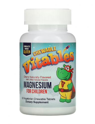 Vitables, жевательная добавка с магнием для детей, со вкусом вишни, 90 вегетарианских таблеток