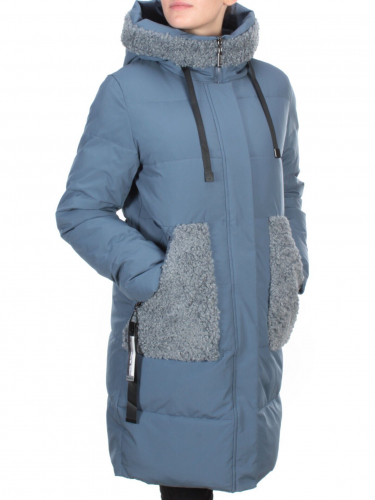 2197-2 BLUE Пальто зимнее женское OLAYEETE (200 гр. холлофайбера) размер 52