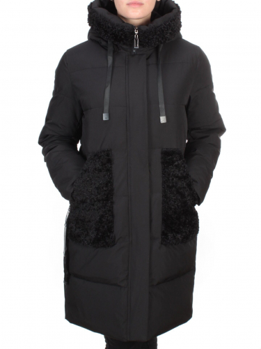 2197-2 BLACK Пальто зимнее женское OLAYEETE (200 гр. холлофайбера) размер 52