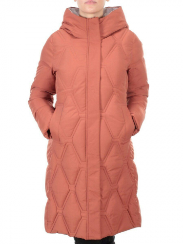 2158 TERRACOTTA Пальто зимнее облегченное женское YINGPENG (150 гр. холлофайбер) размер 42