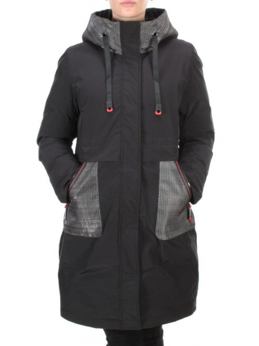 2090 BLACK Куртка зимняя женская AIKESDFRS (200 гр. холлофайбера) размер 52 российский