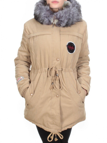 533 BEIGE Куртка парка зимняя женская KSV (100 гр. тинсулейт + искусственный мех) размер 48/50