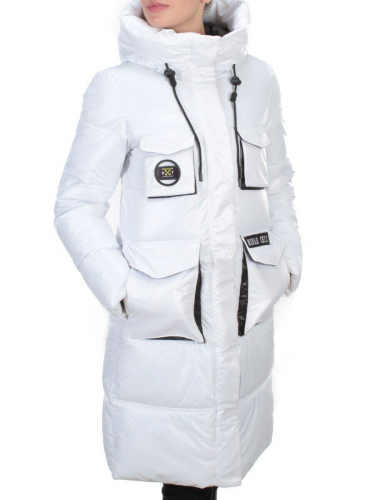 2187 WHITE Куртка зимняя женская AIKESDFRS (200 гр. холлофайбера) размер L - 46 российский