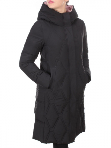 2158 BLACK Пальто зимнее облегченное женское YINGPENG (150 гр. холлофайбер) размер 42