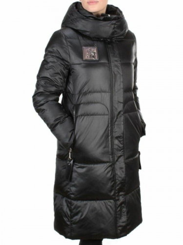9110 BLACK Пальто зимнее женское FLOWERROVE (200 гр. холлофайбера) размер M - 48российский