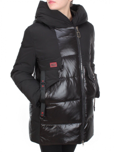 YM2115 BLACK Куртка зимняя женская MAYYIYA (200 гр. холлофайбера) размер 48