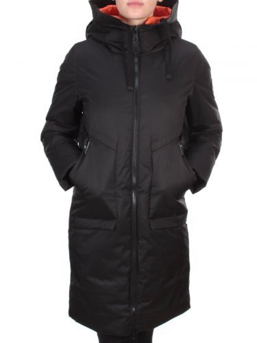 GWD21336P BLACK Пальто зимнее женское PURELIFE (200 гр .холлофайбер) размер 54