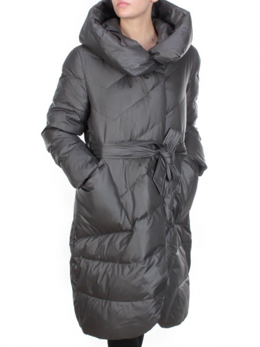 2237 DARK GRAY Пальто женское зимнее AKIDSEFRS (200 гр. холлофайбера) размер 52