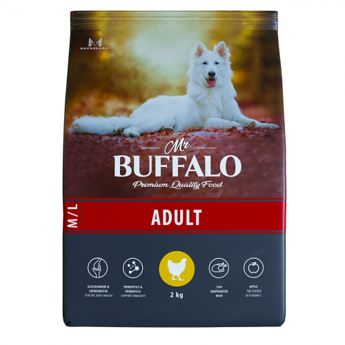 Mr.Buffalo ADULT M/L Сухой корм д/собак средних и крупных пород (курица)